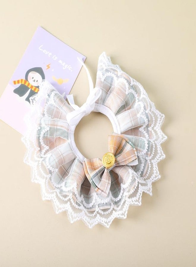 KittuPet منديل كيتو بيت للكلاب، منديل للكلاب، وشاح للرقبة، منديل للقطط والكلاب، منديل دانتيل للكلاب، مريلة للكلاب، وشاح للكلاب الكبيرة والمتوسطة والصغيرة، مقاس كبير، لون بني - Image 4